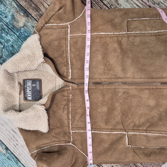 Aeropostale Faux Suede Jacket with Shearling Collar - Picture 9 of 12